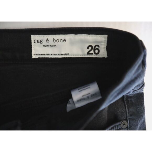 Rag & Bone Women Sz 26 Washed Black The Shannon Relaxed Straight Leg Jeans - Picture 3 of 13